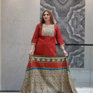 Mahroon Cotton Readymade Dress