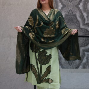 Light & Dark green Combination Cotton Dress